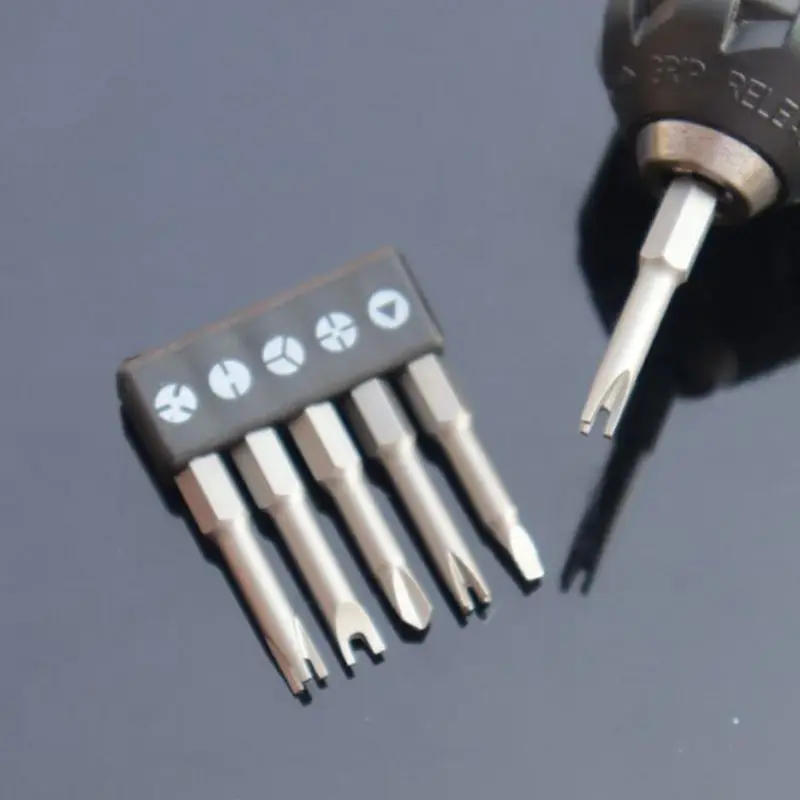 Description Picture 6 of item5Pcs Special-shaped Screwdriver Set 50mm U-shaped Y-Type Triangle Inner Cross Three Points Screwdriver Bit Tool