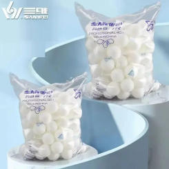 SANWEI-ABS TR 3 Star Table Tennis Balls, 40 +, Plastic White Ping Pong Balls for Training, 100PCs