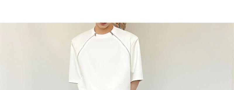 Description Picture 3 of itemVintage Men Casual Pants Solid Color Rivet Zipper Joggers Loose Flare Trousers Fashion Men Streetwear Long Pants