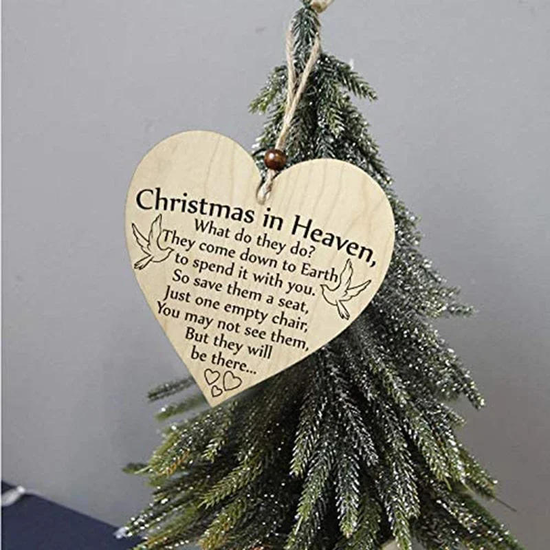 Description Picture 5 of itemChristmas Hanging Wooden Tags Baubles Tags Christmas Tree Decor DIY Craft Ornaments New Year Wedding Party Decorative Pendant