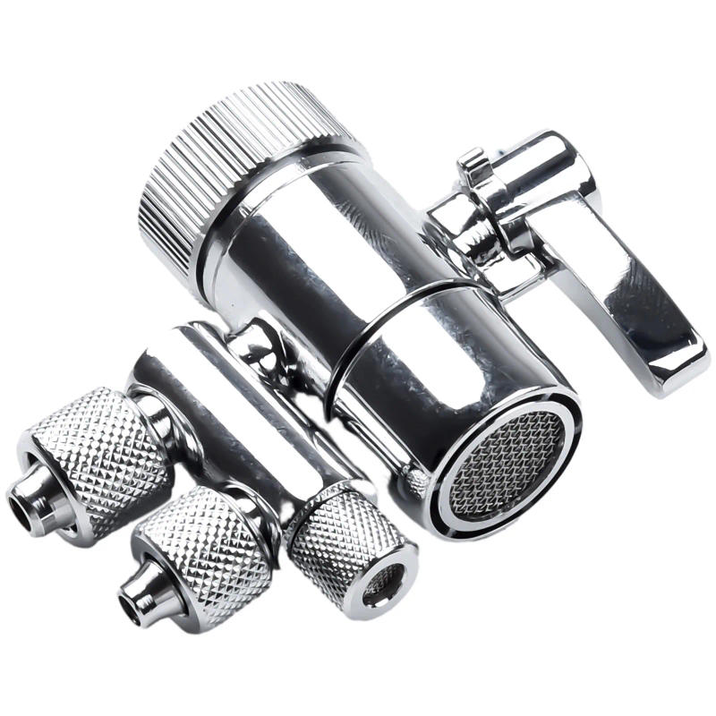 Description Picture 5 of itemSilver Diverter Valve Two Way Faucet Filter Diverter Valve Chrome Plated Suitable for Most Counter Top Filters