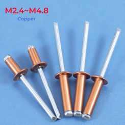 Copper Blind Rivet M2.4 M3.2 M4 M4.8 Dome Head Open Type Rivets Pull Nails Anticorrosive