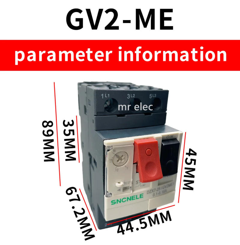 Description Picture 5 of item1PCS GV2-ME Series MPCB Motor Protection Circuit Breaker GV2 Motor Protector Circuit Breaker /Motor Protection Switch