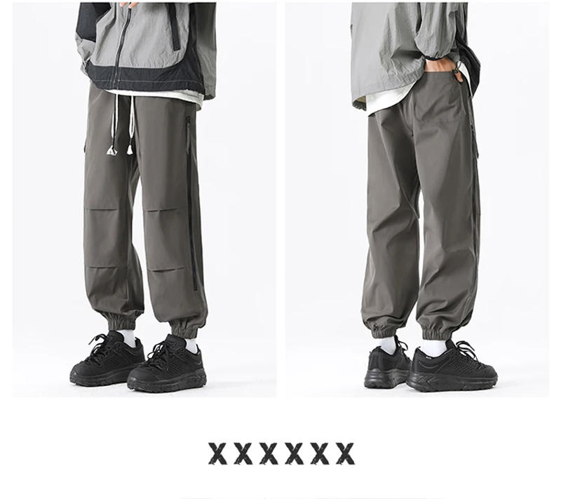 Description Picture 3 of itemSpring Men Drawstring Jogger Pants Hip Hop American Vintage Cargo Pants Streetwear Sweatpants Casual Fashion Trousers Clothing