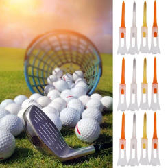 10Pcs/Lot Ball Holder Golf Tees Rubber Cushion 83MM Golf Clubs Tee Low Resistance Plastic Golf Training Tools Outdoor Sports