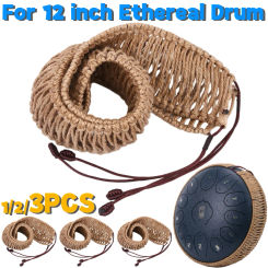Steel 12 Inch Tongue Drum Wrapped Braided Rope Percussion Instrument Hand Pan Drum Hand-woven Rope Handpan Decoration