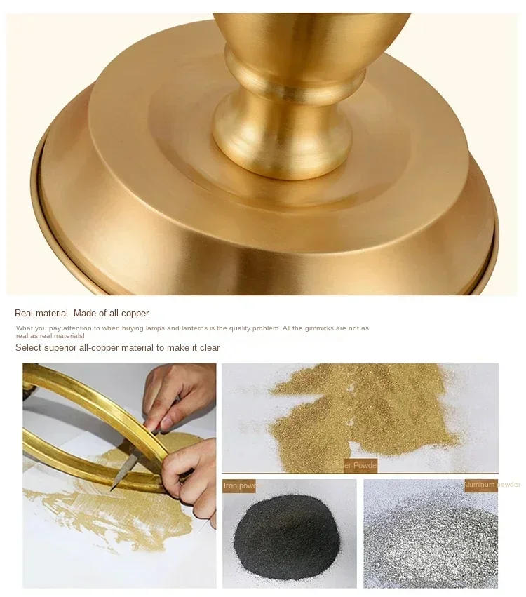 Description Picture 4 of itemEuropean Luxury Copper Floor Lamp Table  Bedroom Bedside European Table  Living Room Floor