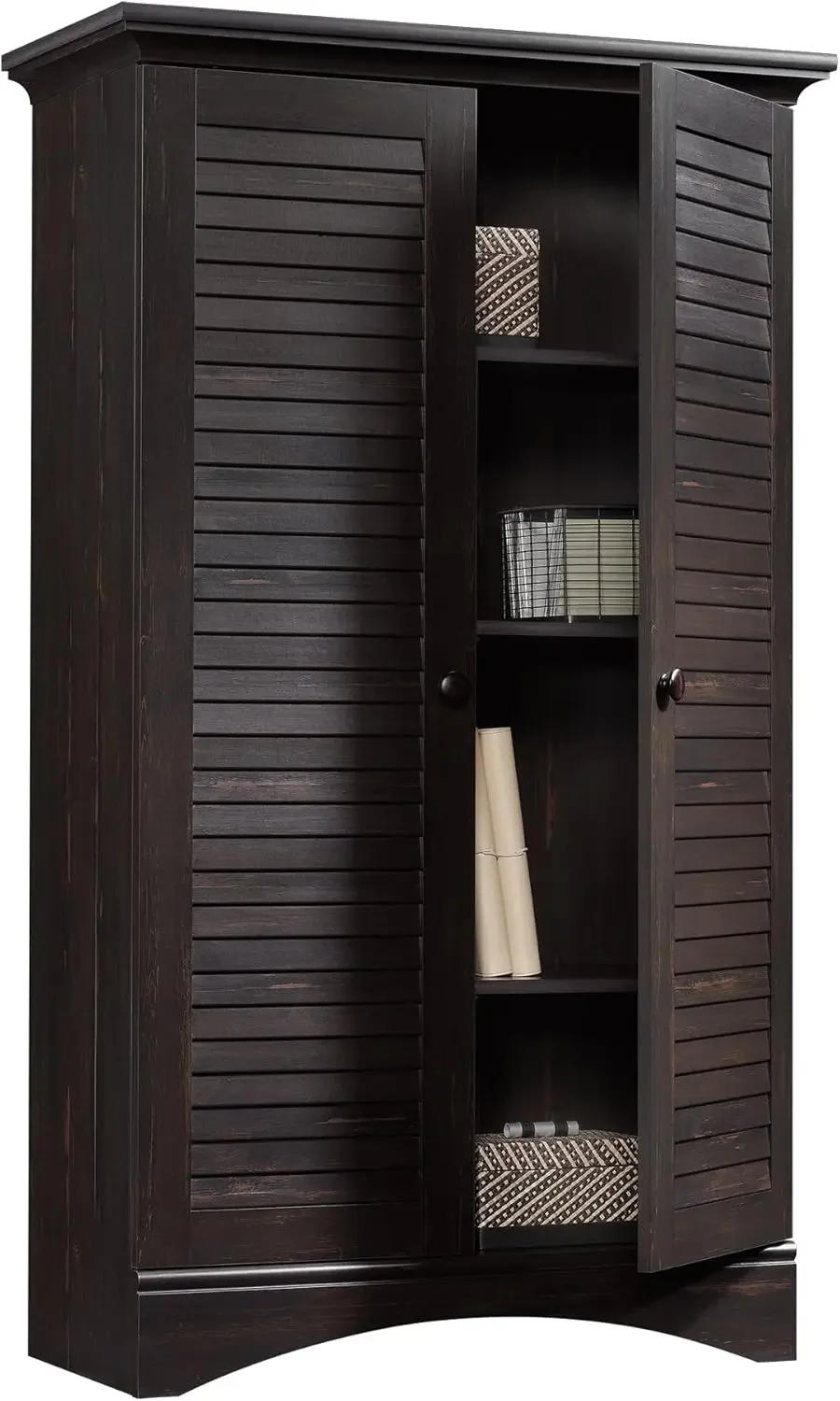 Description Picture 4 of itemView Storage Pantry Cabinet L35.43"xW16.73"xH: 61.02" Antiqued Paint finish Engineered wood construction