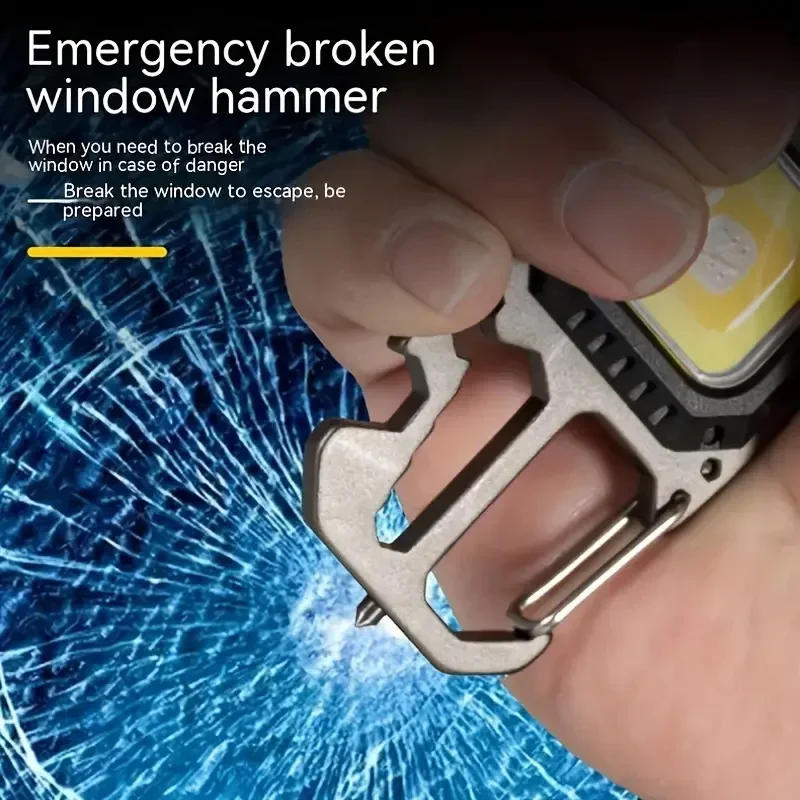 Description Picture 4 of itemMini LED Keychain Flashlight Portable Rechargeable COB Torch Multi-Functional Work Light Waterproof For Outdoor Camping Hiking