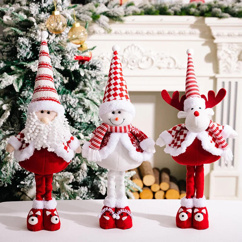 Description Picture 3 of itemSanta Stretchable Plush Doll, Christmas Decorations Doll Santa Claus Standing Doll Snowman Elk Telescopic Decor