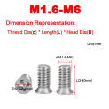 M4M5 304 Stainless Steel Small Head Diameter Thin Countersunk Cross Recessed Non-Standard Screw