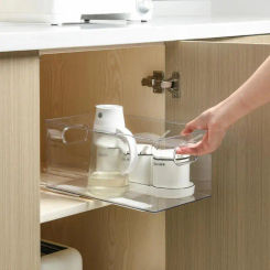 Hotset Stainless Steel Drawer Slides Soft Basket Pull Track Rail Sliding Three-Section Cabinet Slides Furniture Hardware