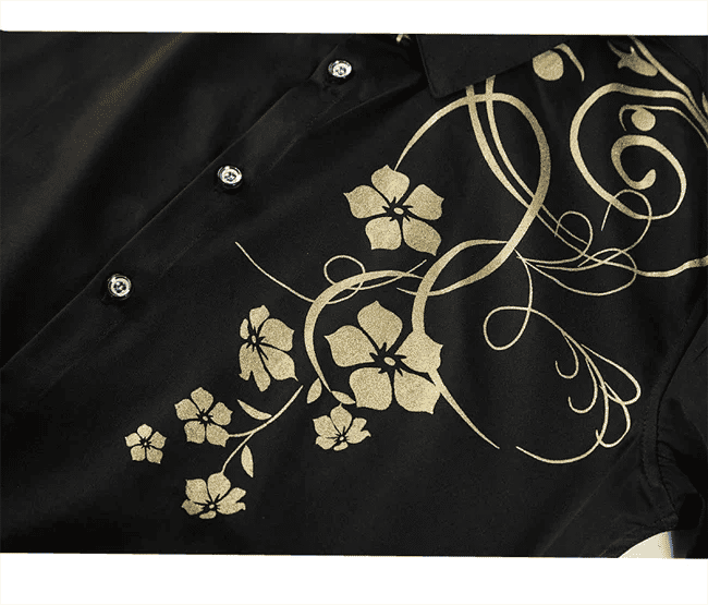 Description Picture 4 of itemSummer New Men's Long Sleeved Flower Shirt Fashion Men's Business Casual Top Slim Fit Clothing