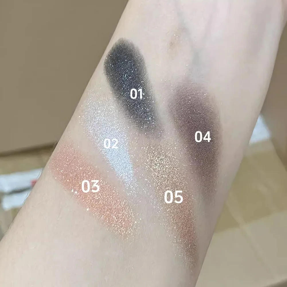 Description Picture 6 of itemMetallic Smoky Monochrome Eyeshadow Palette Glitter Punk Black Eye Shadow Palette Shimmer Pearl Eye Makeup Shiny Silkworm Shadow