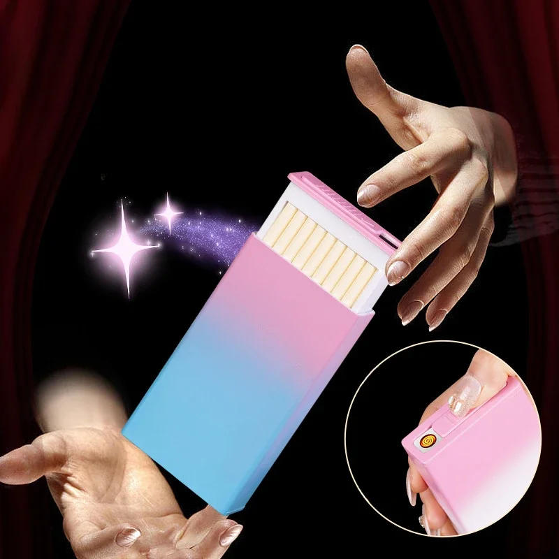Description Picture 3 of itemCreative Magic Cigarette Case Lighter 20 Cigarettes Slim Cigarette Case High-looking Ladies Cigarette Case Cute
