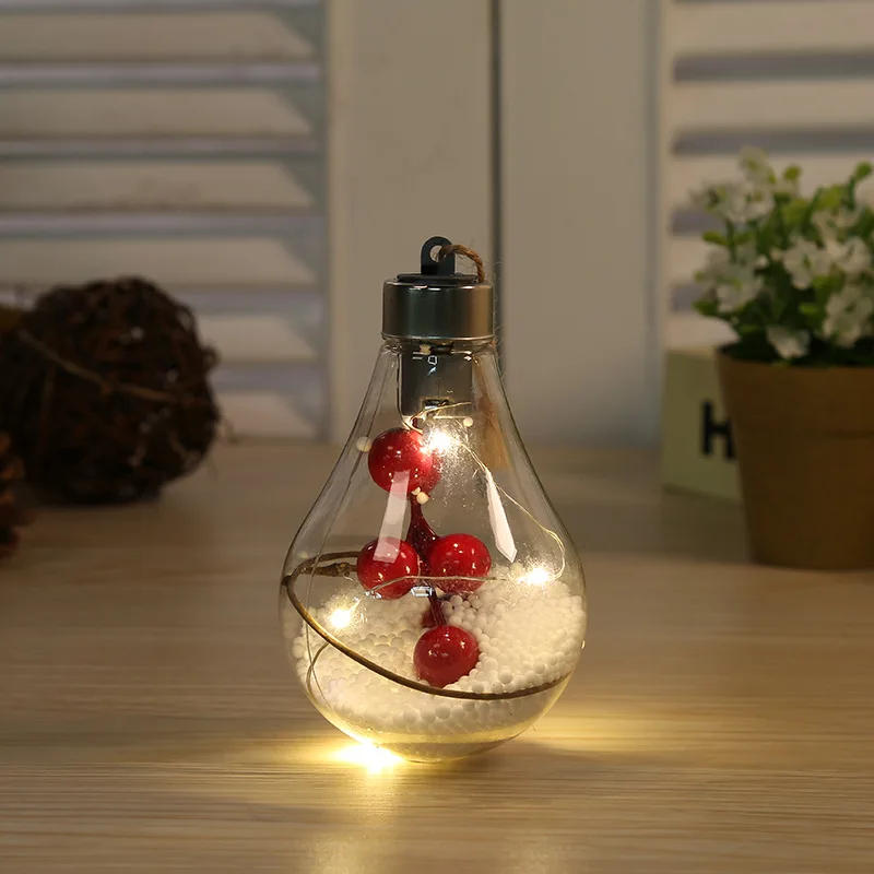 Description Picture 5 of itemChristmas Ball LED Bulb Ornaments Transparent Festival Light Ball Luminous Xmas Tree Hanging Pendant New Year Home Decoration