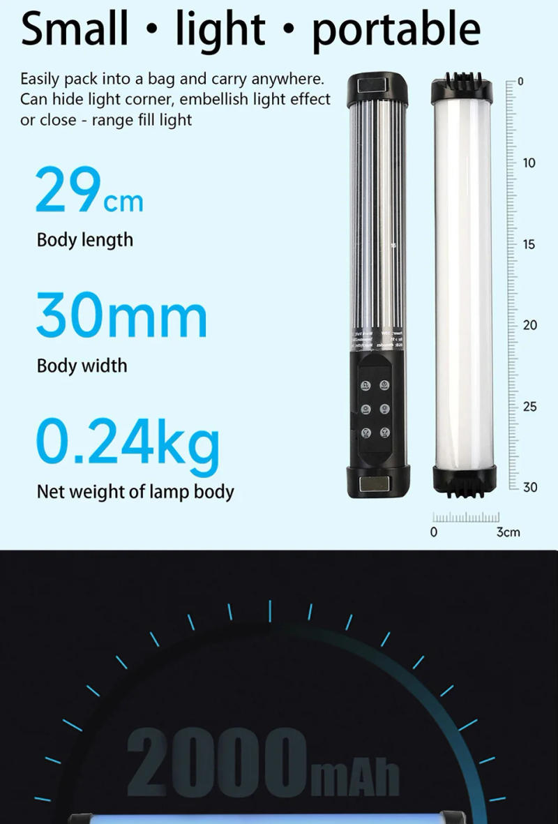 Description Picture 5 of itemMini Handheld LED RGB Light Stick Magnet Photographic Lighting 2700-7500K Photography Fill light Lamp For Video Vlog YouTube