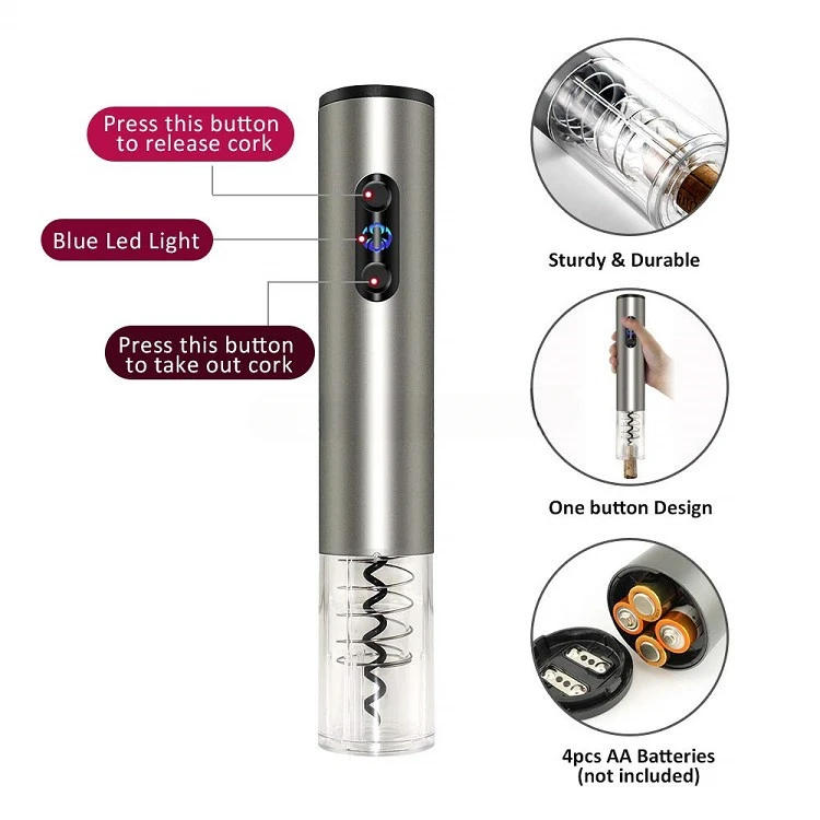 Description Picture 5 of itemAmazon Top Seller Promotional Electric Wine Opener Gift Set 4 in 1 Cutter Pourer Stopper in Color Gift Box Packing