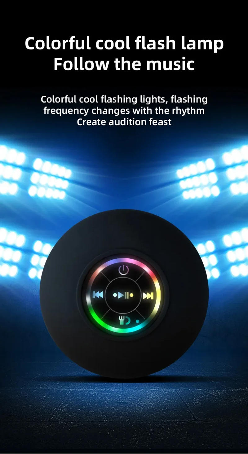 Description Picture 4 of itemNew Bathroom Waterproof Wireless LED Bluetooth Speaker Large Suction Cup Mini Portable Speaker Outdoor Sports Stereo Speaker