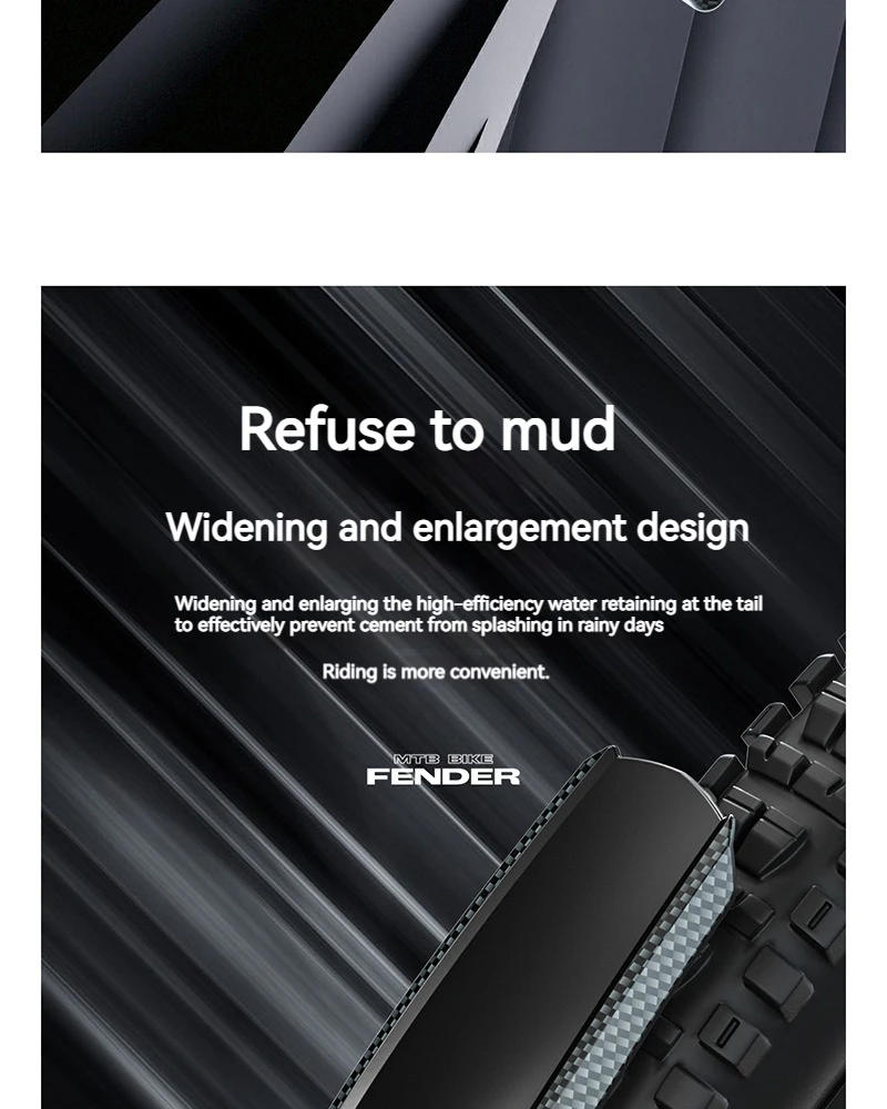 Description Picture 4 of itemENLEE Bicycle Fenders Hard Shell Front/Rear Tire Wheel Fenders PP material Mudguard MTB Mountain Bike Road Cycling Fix Gear