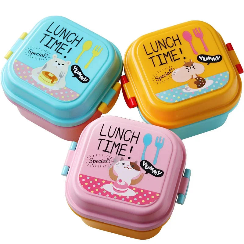 Description Picture 3 of itemCartoon Healthy Plastic Lunch Box Microwave Oven Lunch Bento Boxes Food Container Dinnerware Kid Childen Lunchbox