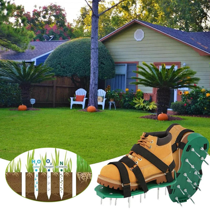 Description Picture 5 of itemGarden Lawn Aerator Shoes Lawn Aerator Spikes Shoes Garden Tools Garden Yard Grass Cultivator Nail Tool Aerator Spikes
