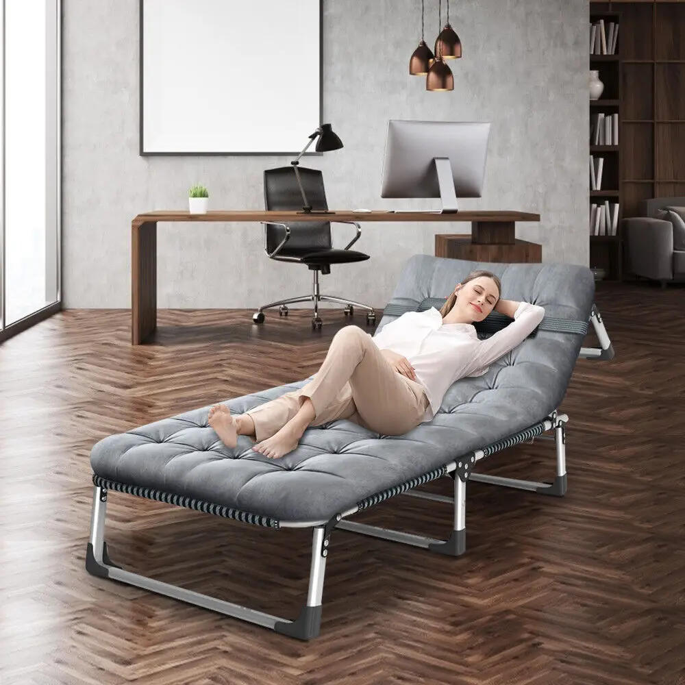 Description Picture 6 of itemCamping Outdoor Folding Bed with Mattress Cot 400 Lbs Heavy Duty Sturdy Portable Stainless Steel Legs Sleeping Cot