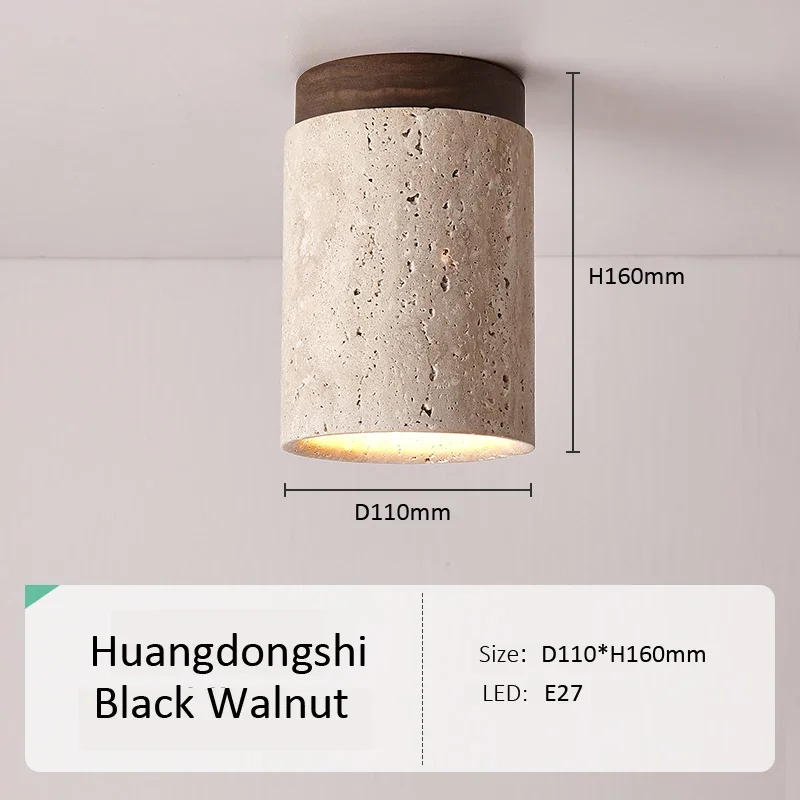 Description Picture 3 of itemWabi Sabi Led Ceiling Lamp Surface Mounted Downlight Stone Wood Light Round 110V 220V for Living Room Corridor Porch Balcony