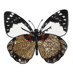 Butterfly Embroidery Lace Patches Applique Fabric Sweater Clothes Sequins Patch Stickers T-shirt Diy Decoration