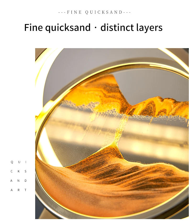 Description Picture 4 of itemLED Light Creative Quicksand Table Lamp Moving Sand Art Picture 3D Hourglass Deep Sea Sandscape Bedroom Lamp for Home Decor Gift
