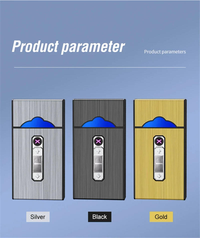 Description Picture 2 of item2024 New Unusual with USB Dual Arc Charging Lighter Cigarette Accessories 2 In 1 Waterproof Rechargeable Cigarette Case Holder