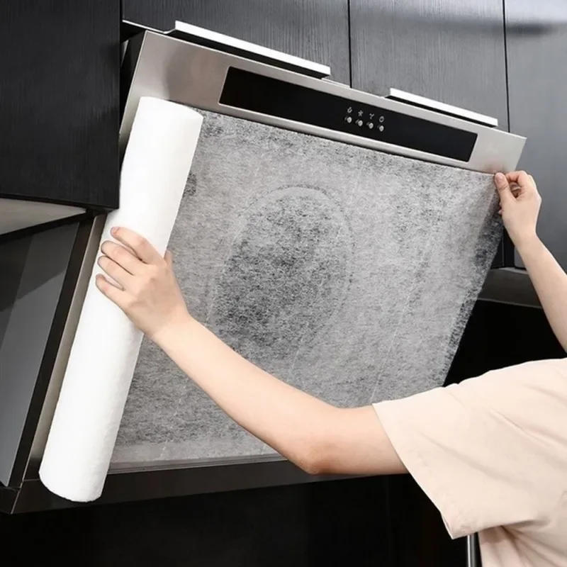 Description Picture 2 of item12Pcs/set of Disposable Kitchen Oil Filter Paper Non-woven Fabric Oil-proof Cotton Filter Element Range Hood Exhaust Fan Filter