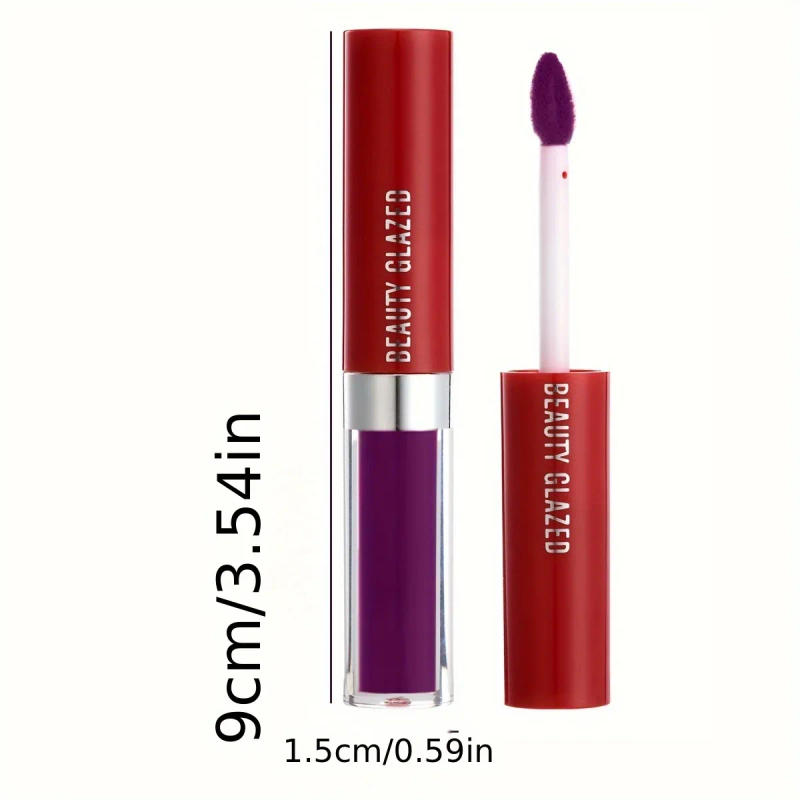 Description Picture 6 of itemBEAUTY GLAZED Deep Purple Matte Lip Gloss - Long-Lasting, Waterproof & Easy to Apply for All Skin Types