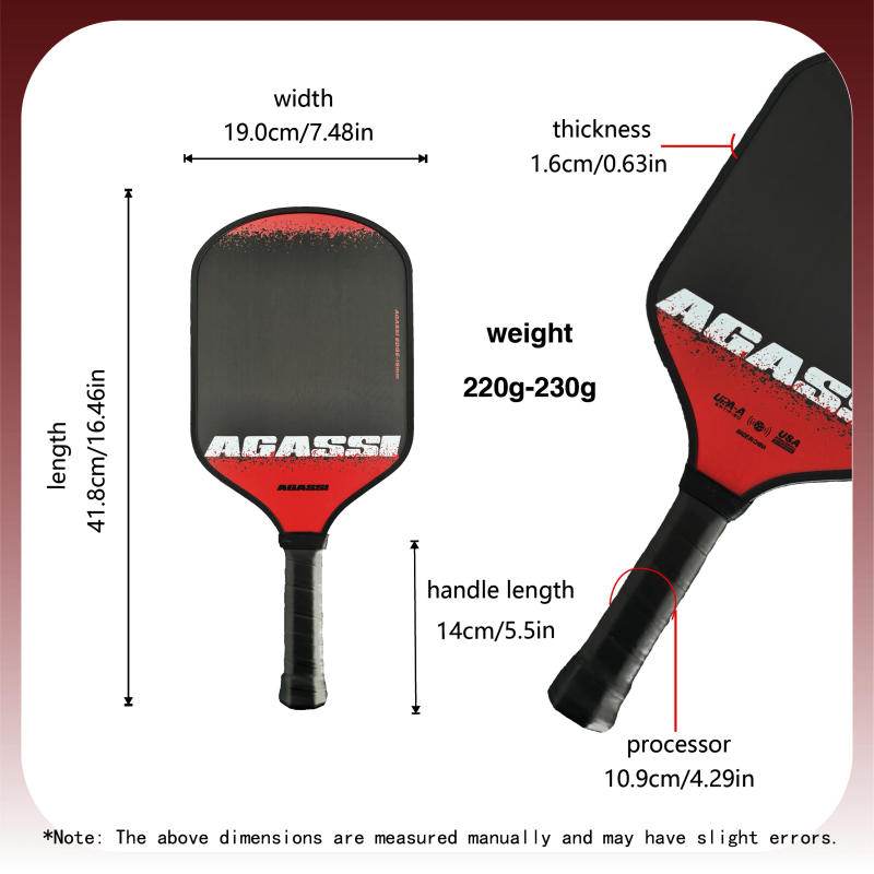 Description Picture 3 of itemProfessional T700 Carbon Fiber Pickleball USAPA Approved Fiber Pickleball Rackets Increases Spin & Control Honeycomb Core