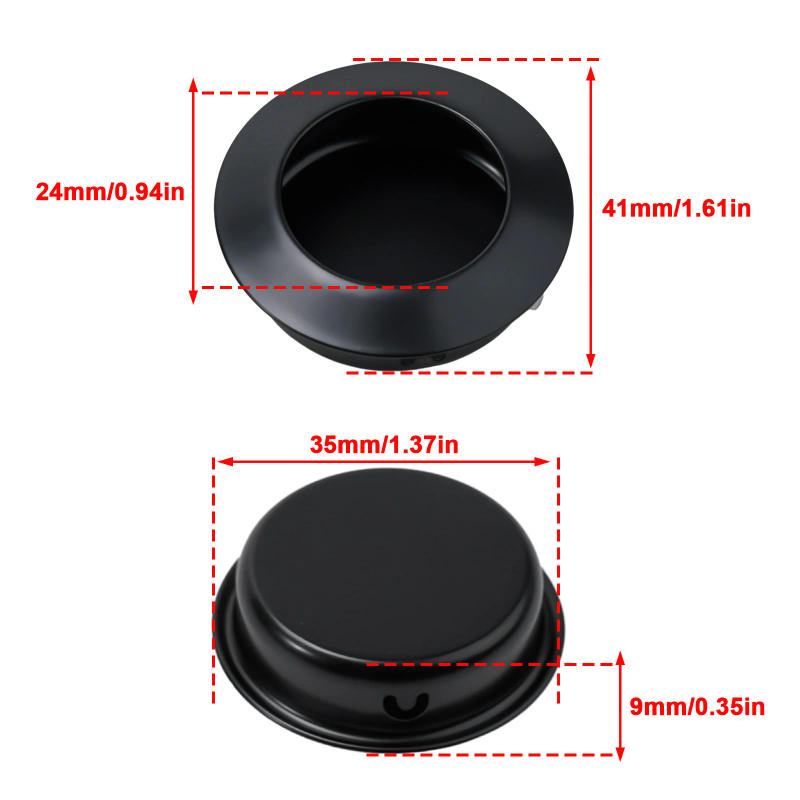 Description Picture 5 of item6PC Door Handles Stainless Steel Recessed Invisible Handle Cabinet Pulls Fire Proof Door Disk Room Round Ring Handle Pull