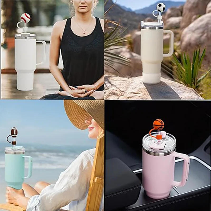 Description Picture 6 of item4/6PCS Straw Cover Cap for Stanley Cup Silicone Dustproof Straw Topper Compatible with Stanley 30&40 Oz Tumbler with Handle