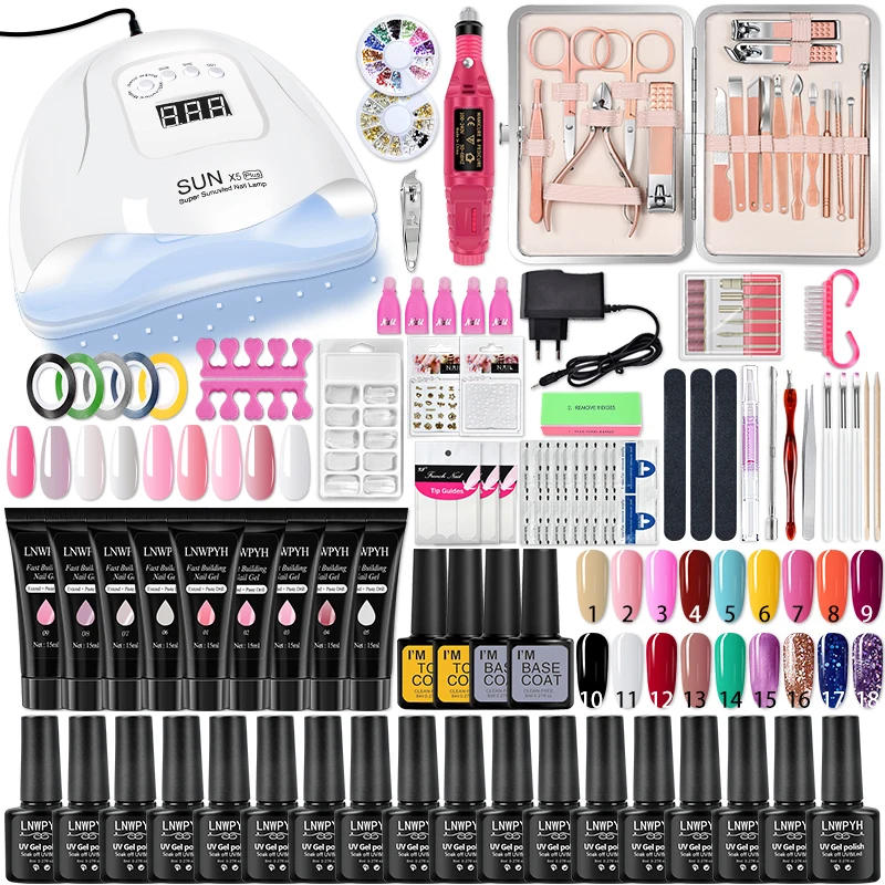 Description Picture 5 of itemManicure Set Poly Nail Gel Kit Professional Nail Set With Nail Lamp Acrylic Extension Gel Nail Polish All For Nail Gel Tools Kit