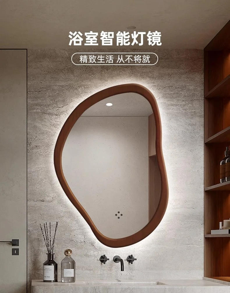 Description Picture 2 of itemClear Irregular Mirror Xenomorph Universal Hotel Shower Makeup Mirror Bathroom Art Espejo Adhesivo Pared Home Decoration