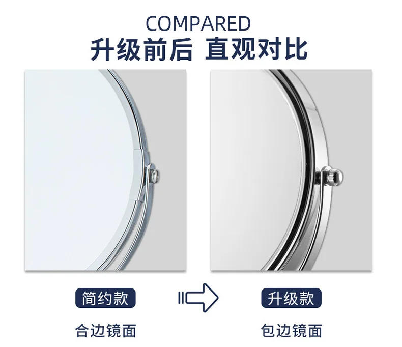 Description Picture 4 of item7" Desktop Round Double Sided Mirror Home Bathroom Essentials Vanity Mirror 5x Magnification Metal Frame Makeup Artifact