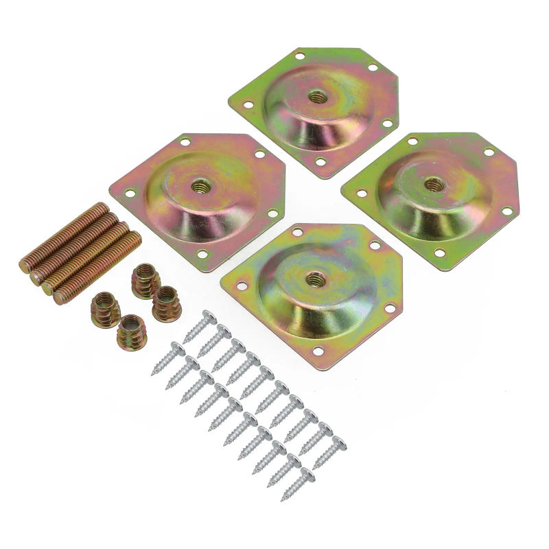 Description Picture 4 of item4Pcs Angled Wood Legs Fixing Plate Bracket Furniture Table Feet Set W/Screws Sofa Iron Sheet Table Leg Connecting Gasket