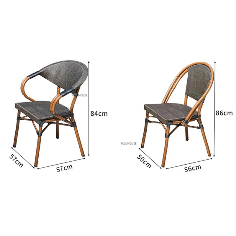 Description Picture 2 of itemOutdoor Patio Table and Chairs Set modern Light Luxury Leisure Small coffee table Rattan Chair Household Garden Furniture set Z