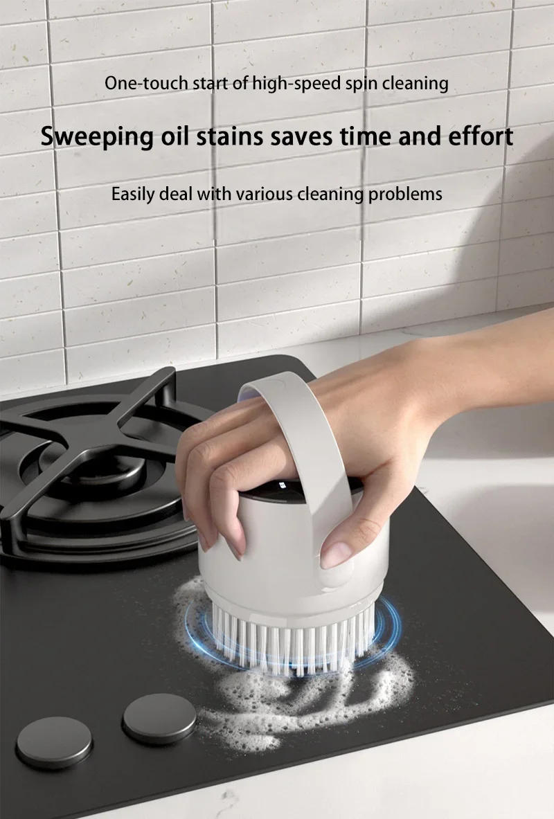 Description Picture 5 of itemMultifunctional Cleaning Brush Wireless Handheld Electric Dishwashing Brush Home Kitchen Bathroom Enlarged Area Cleaning Brush