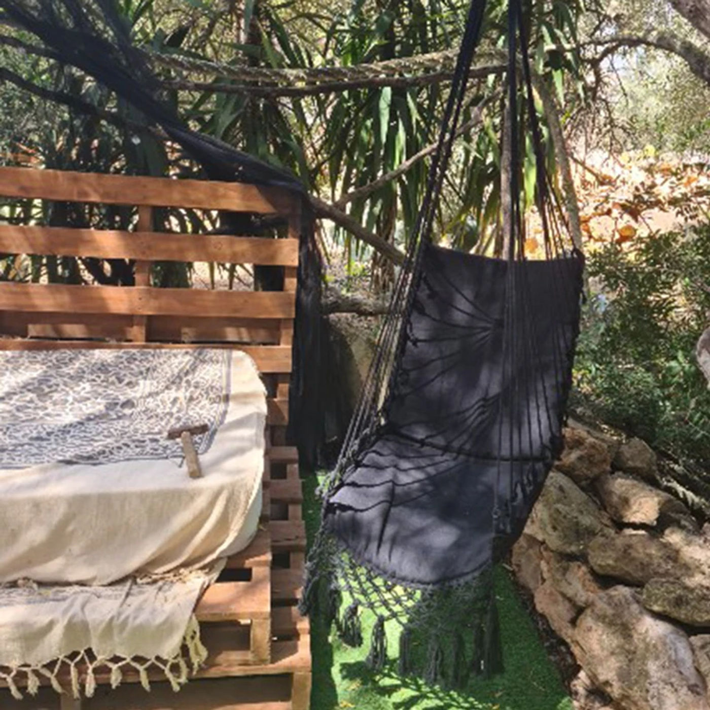 Description Picture 3 of itemSwing Net Chair Hammock Nordic Style Beige Hanging Chair Swing Rope Outdoor Garden Hanging Chair Hammock Adult Outdoor Swing