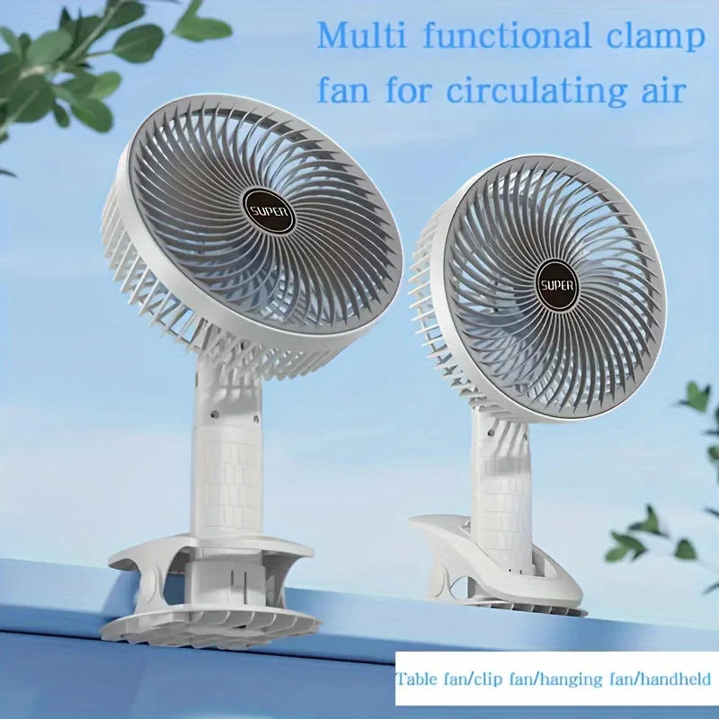 Description Picture 2 of itemElectric Desktop Fan Clip Fan Ventilator USB Rechargeable Personal Handheld Fan with Adjustable Angle Home Bedroom Dormitory