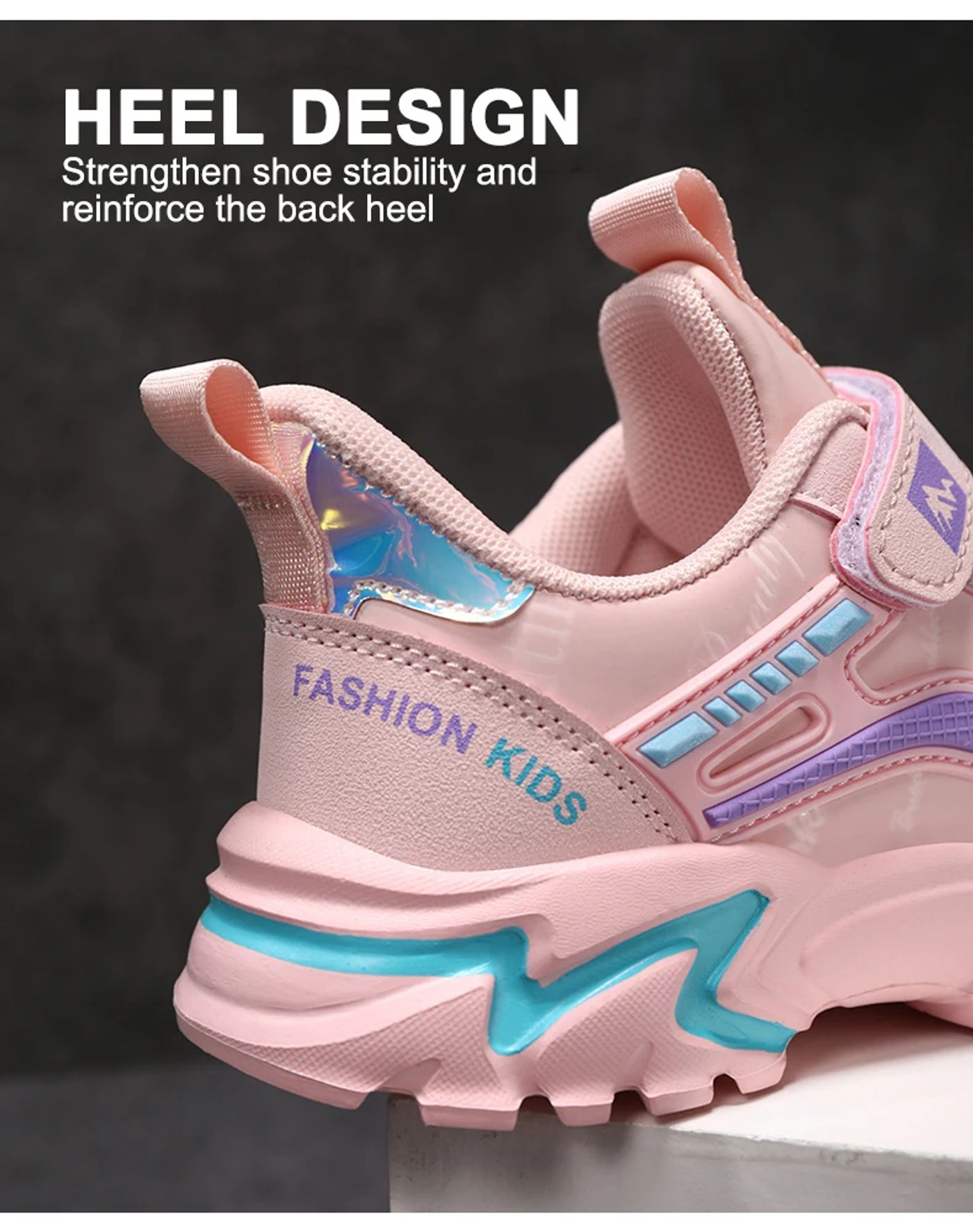 Description Picture 6 of itemChildren Sneakers Casual Shoes for Girls Pink Comfortable Leather Running Sports Kids Girl Flat Breathable Shoes