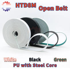 HTD 8M PU Open Timing Belt Width 15/20/25/30/35/40/50/60/70mm Steel Core Polyurethane HTD 8M Timing Belt 8M Belt HTD8M Open Belt