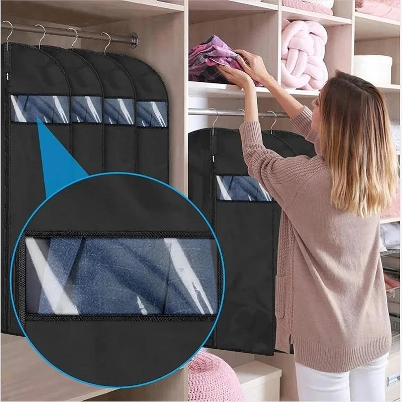 Description Picture 4 of itemDustproof Clothing Covers Waterproof Clothes Dust Cover Coat Suit Dress Protector Hanging Garment Bags Closet Organizer