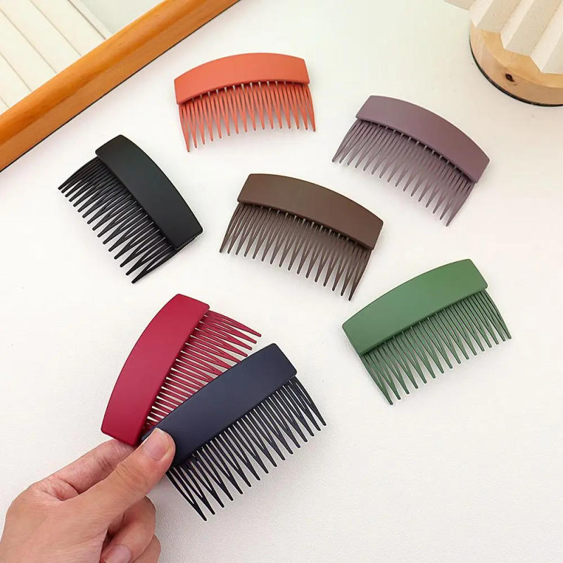 Description Picture 2 of itemTeeth Frosted Hair Comb Solid Color Plastic Invisible Extra Hair Holder Invisible Extra Hair Holder Inserted Comb