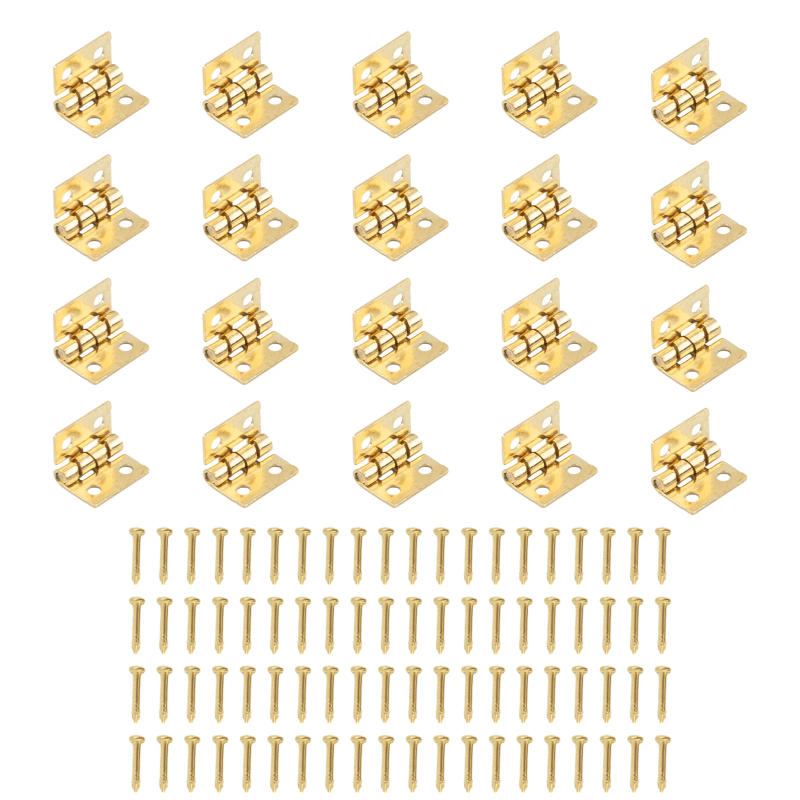 Description Picture 3 of item20 Pcs Hinge 80* Screws Set Brass Plate 10*8mm For Jewelry Wooden Box Craft Case Cabinet Door Hardware Furniture Accessories