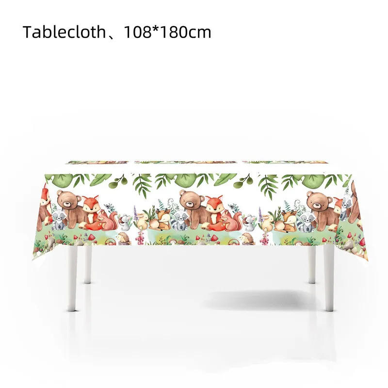 Description Picture 6 of itemJungle Theme Party Decor Supply Disposable Tableware plate banner Forest Animal Fox Hedgehog Balloon Baby Shower Kid Birthday